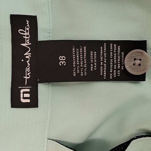 Travis Mathew 10" Mint Green Performance Shorts Mens Sz 38. - Picture 7 of 7